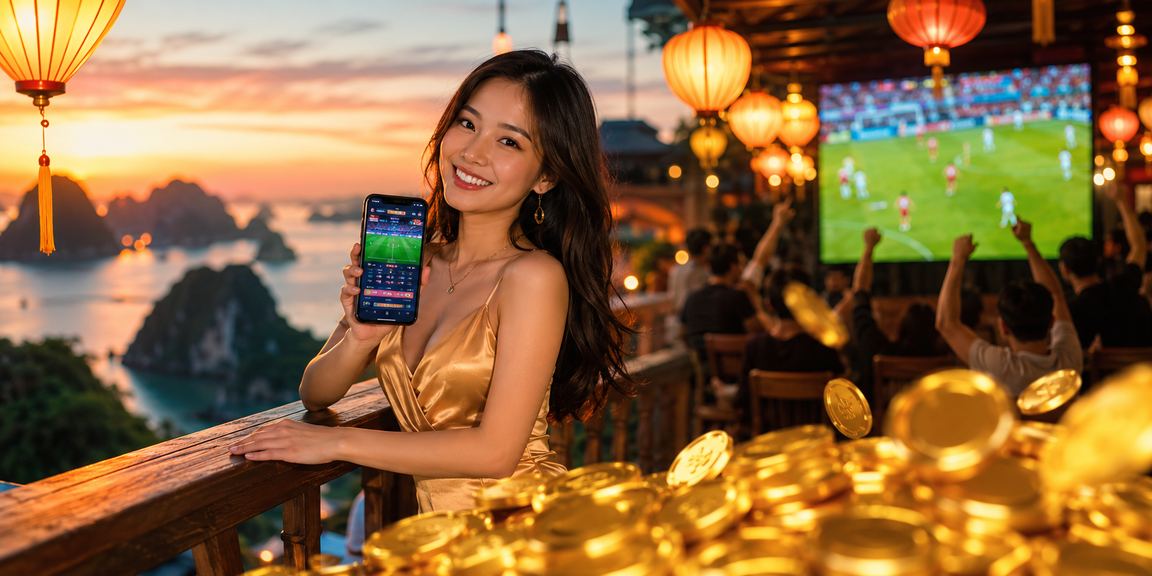 Không khí esports sôi động tại Hội An với đèn lồng rực rỡ, biểu tượng gaming và giải trí trực tuyến