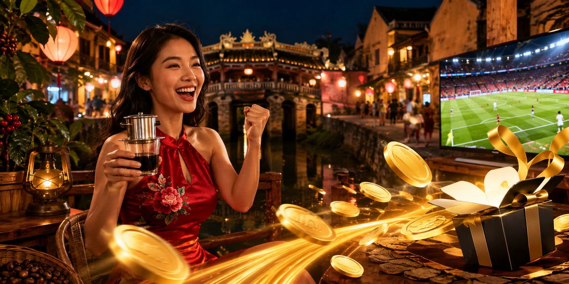Người dùng tại Hội An xem kết quả xổ số buổi chiều bên ly cà phê